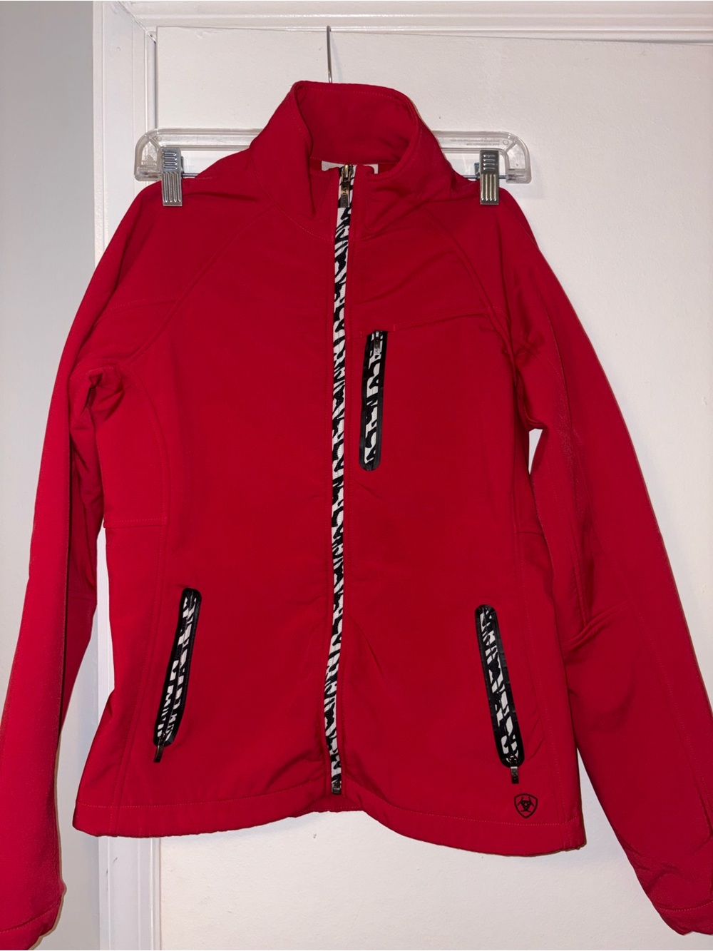 Ariat Red Woman’s Jacket with Zebra-Accent Zippers